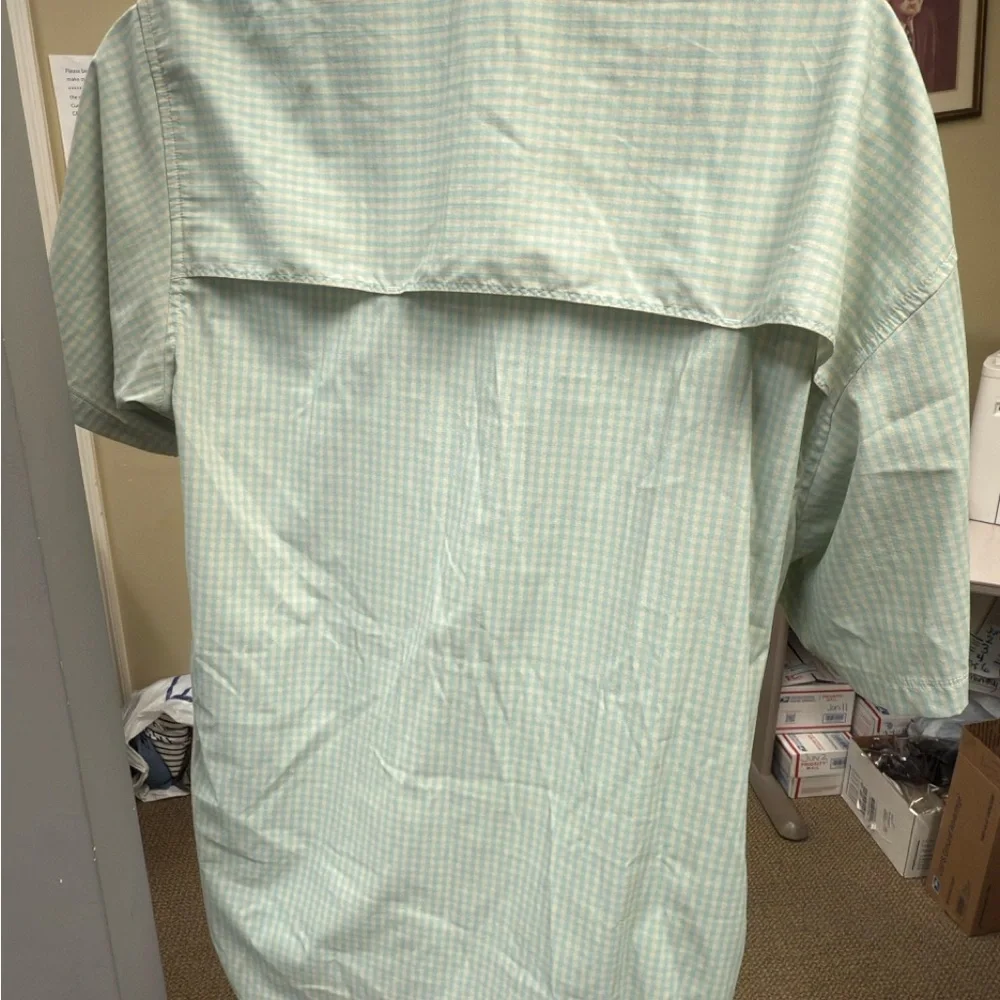 World wide Sportsman  Light Blue-Green Checkered Shirt‎ 2Xl